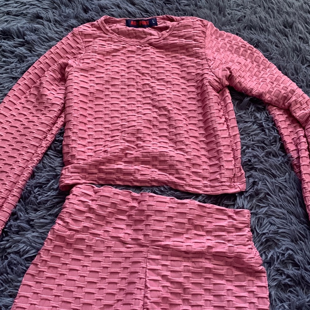 All Sport pink 2 piece set long sleeve